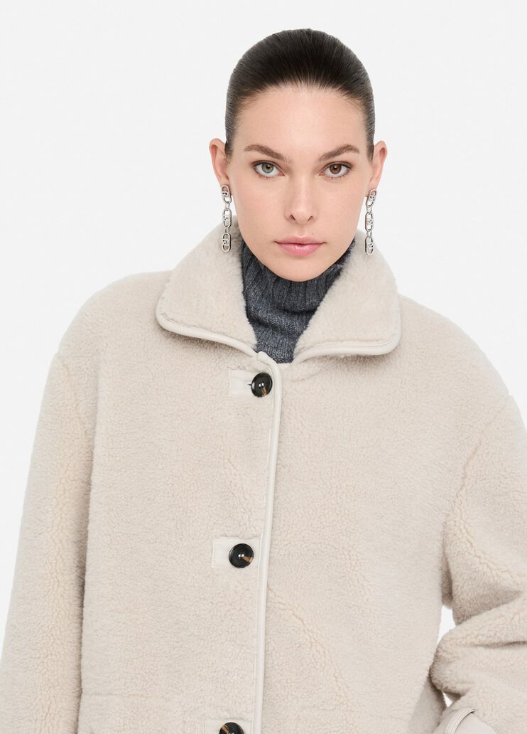Teddy fabric coat dark beige Liu Jo - large image number 2 Teddy fabric coat dark beige Liu Jo - large image number 2
