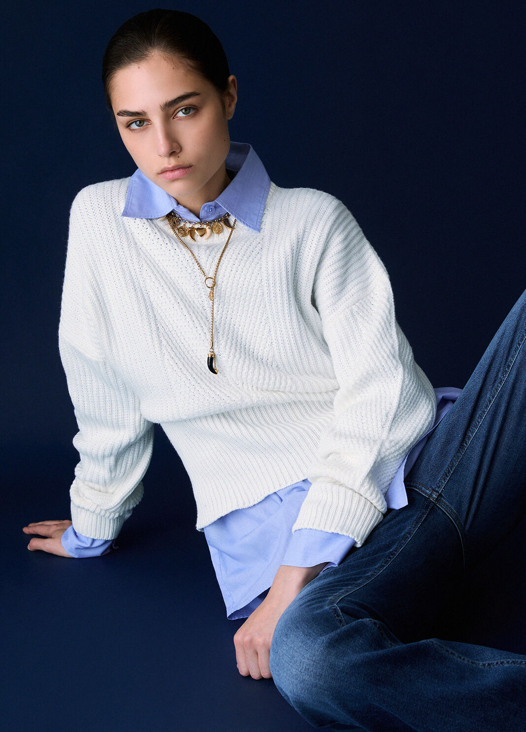Wool Blend Sweater with Bow white wool Liu Jo - large image number 3