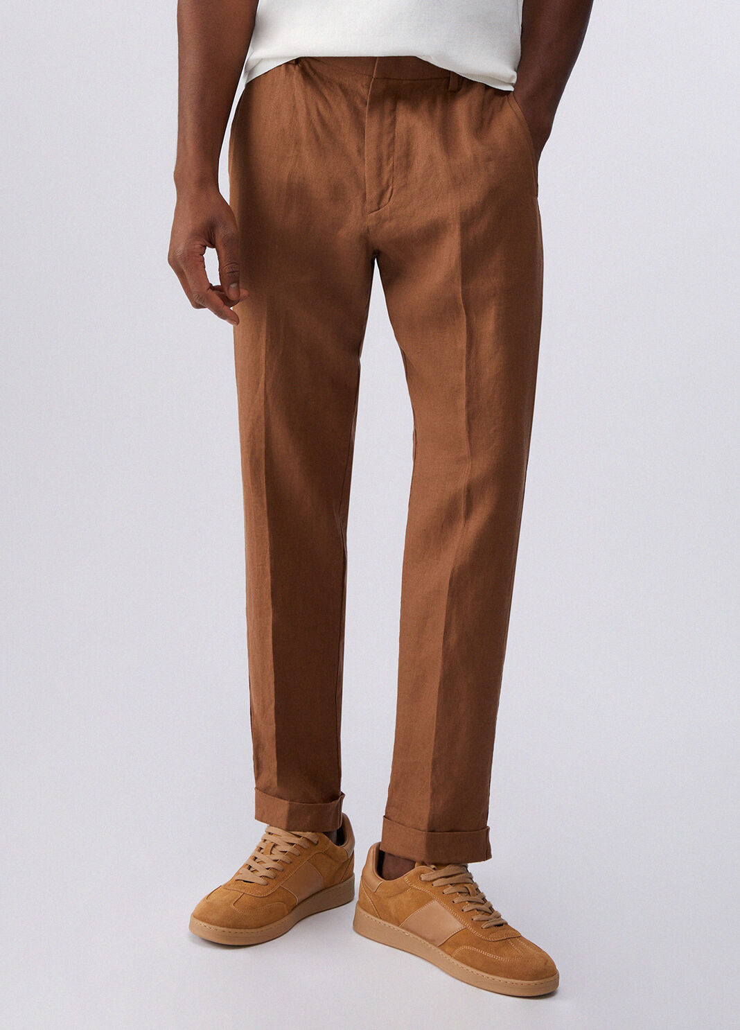 100% linen joggers cognac Liu Jo - large image number 0