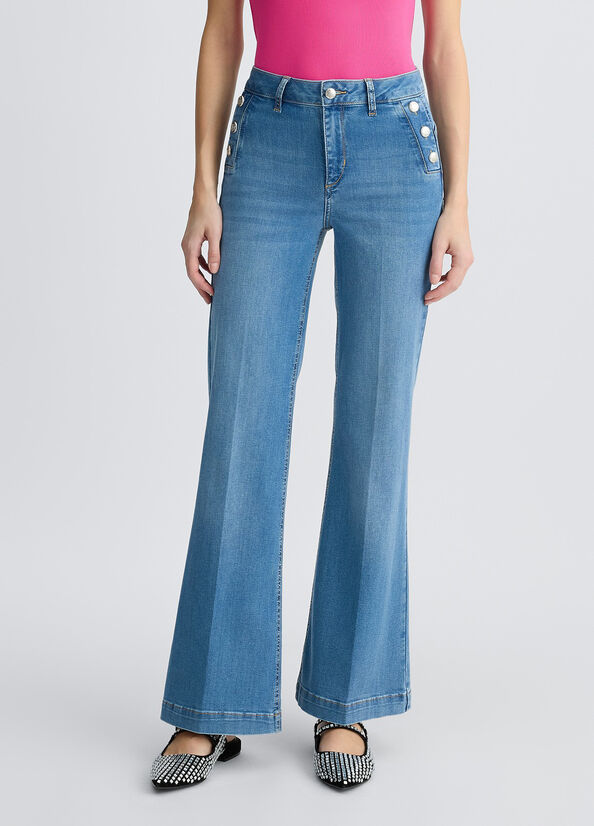 Flare-Jeans mit Knöpfen Denimblau Liu Jo - large image number 0