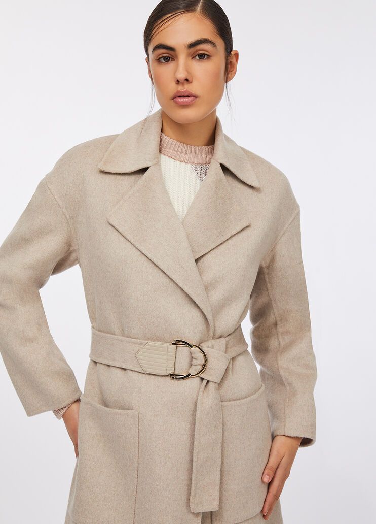 Wool coat with belt beige Liu Jo - large image number 2
