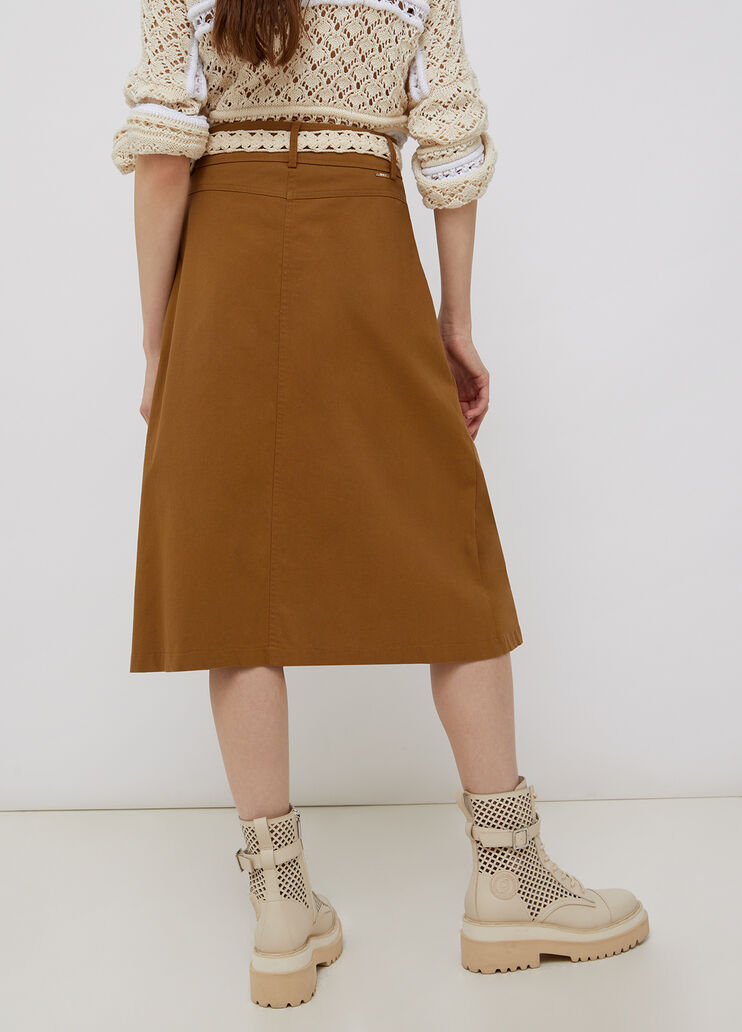Midi skirt with pockets bronze Liu Jo - large image number 1 Midi skirt with pockets bronze Liu Jo - large image number 1