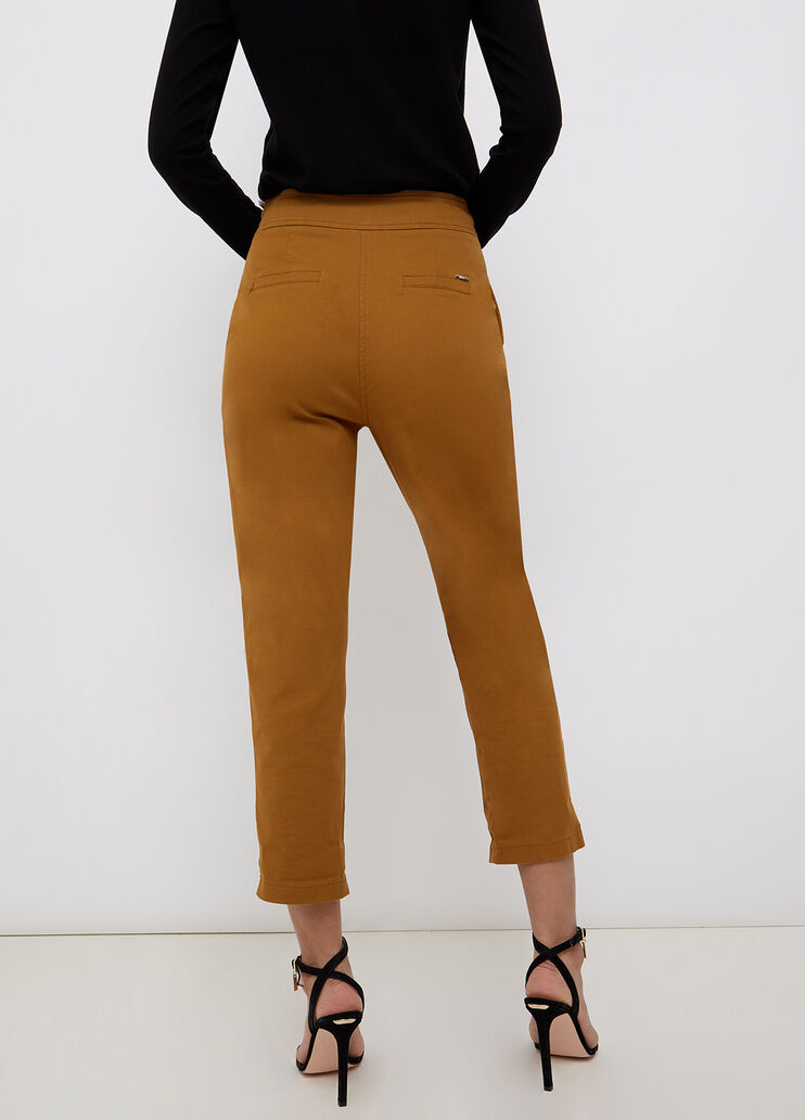 Wide trousers in gabardine bronze Liu Jo - large image number 1