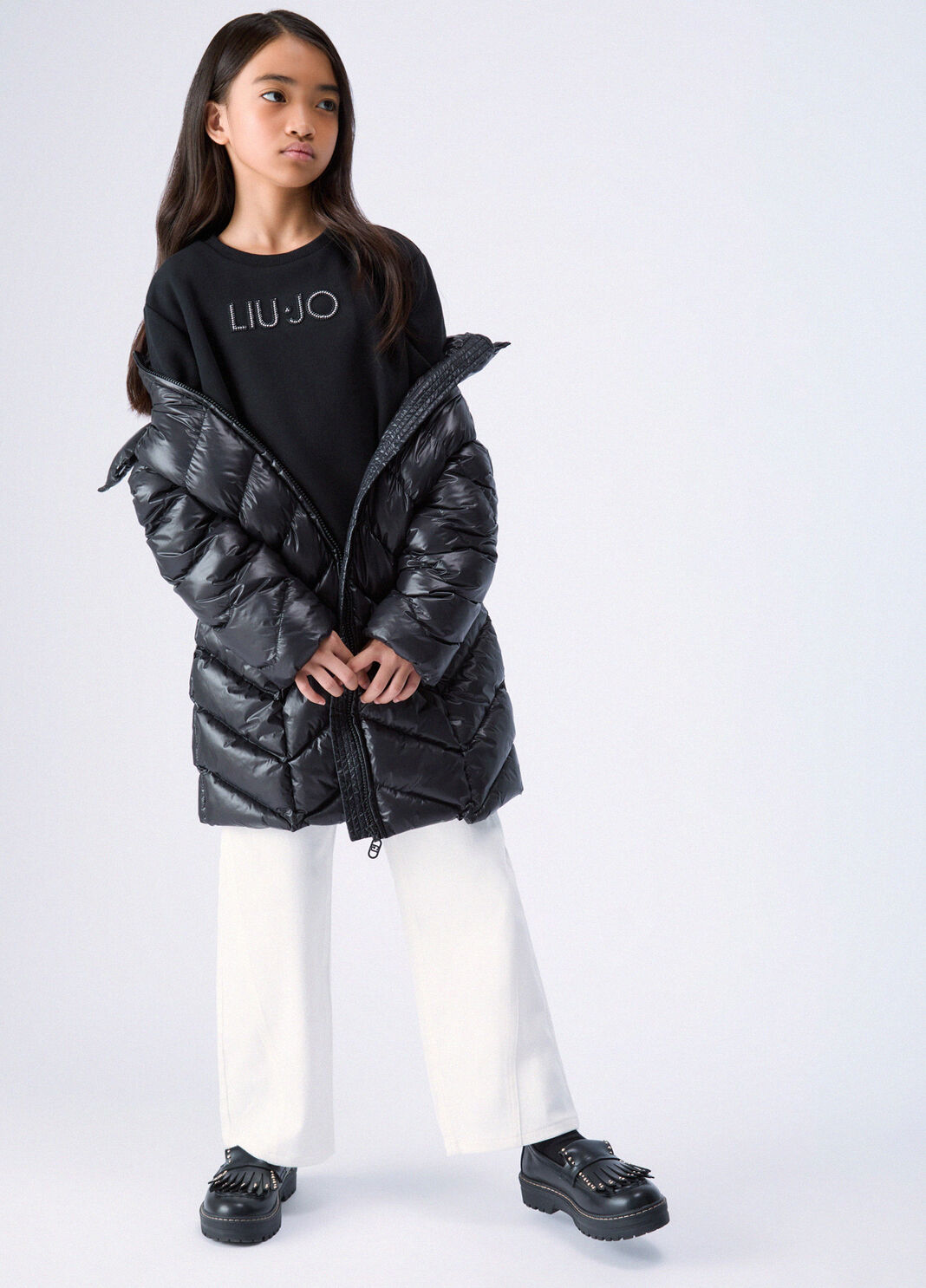 Sweat-shirt avec logo noir Liu Jo - large image number 1