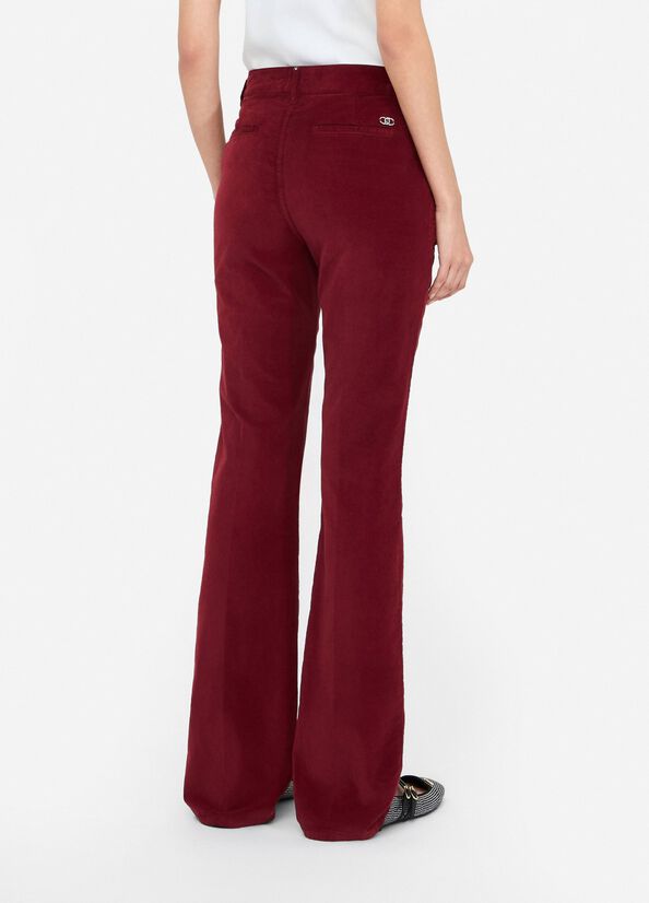 Pantaloni bootcut in velluto rosso Liu Jo - large image number 1