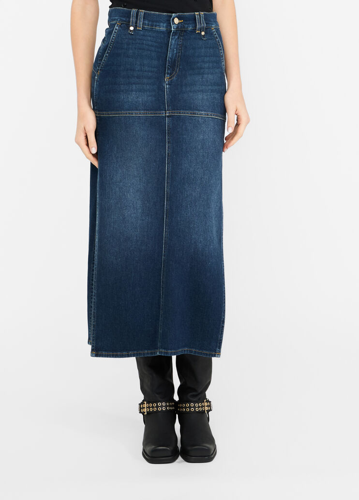 Jeansrock mit Schlitzen Helles Denimblau Liu Jo - large image number 0 Jeansrock mit Schlitzen Helles Denimblau Liu Jo - large image number 0