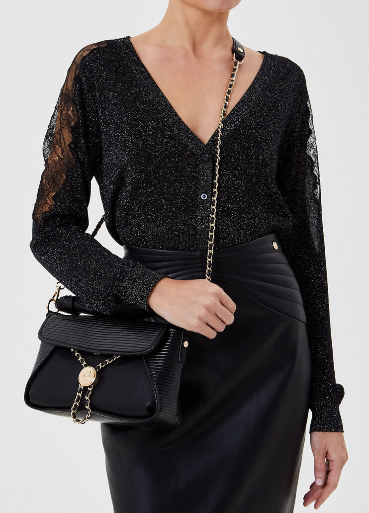 Borsa a mano con catena Nero Liu Jo - large image number 1
