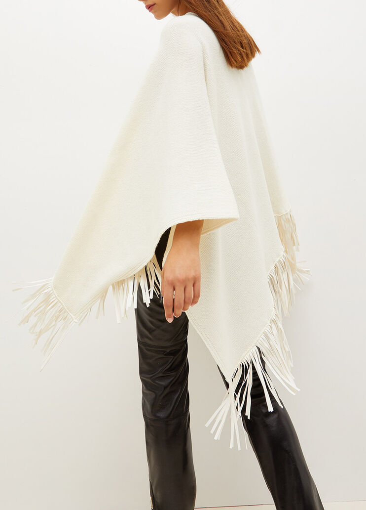 Poncho with fringes cream Liu Jo - large image number 1