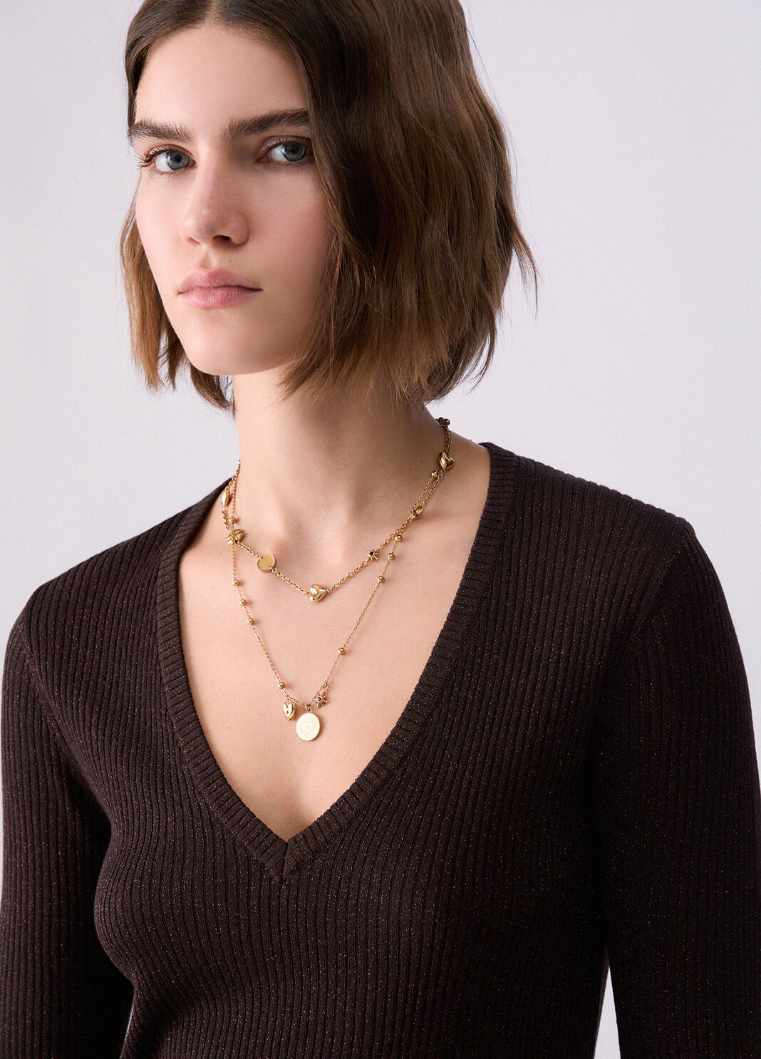 Lam&eacute; Sweater dark brown Liu Jo - large image number 4