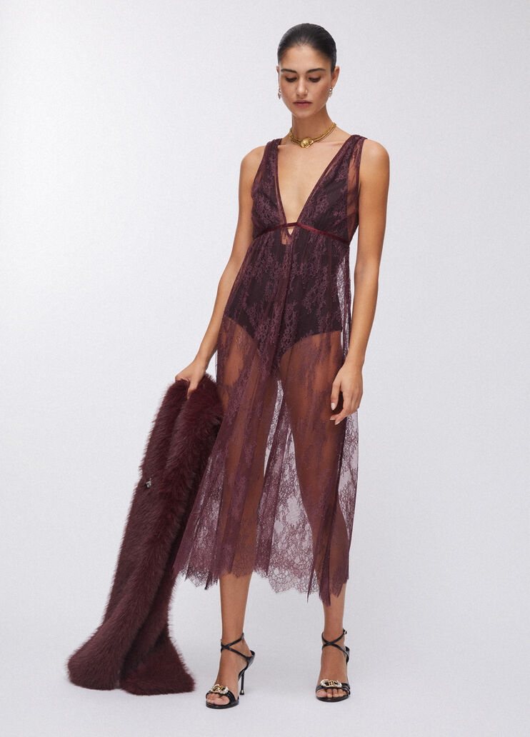 Chantilly lace dress dark brown Liu Jo - large image number 5