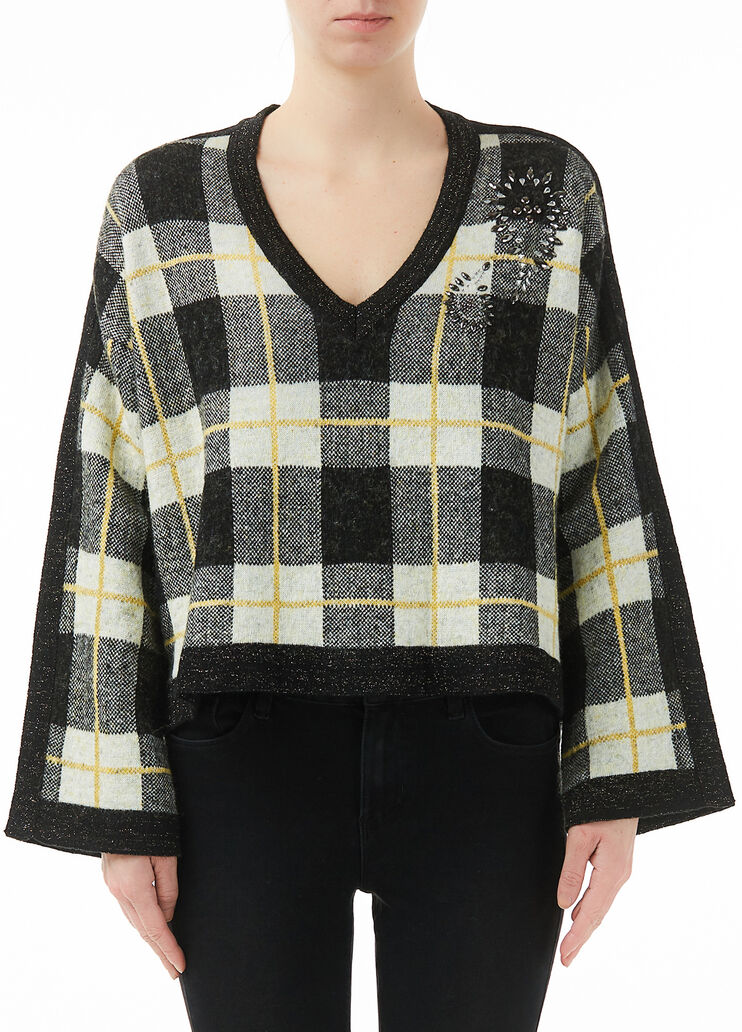 Pull &agrave; manches pagode Noir, blanc et jaune Liu Jo - large image number 0