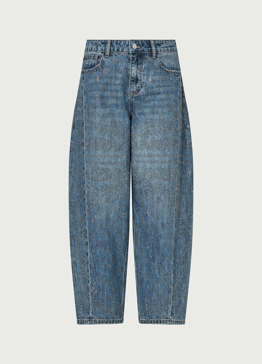 Jeans Balloon mit Strass dunkelblauer Denim Liu Jo - large image number 6