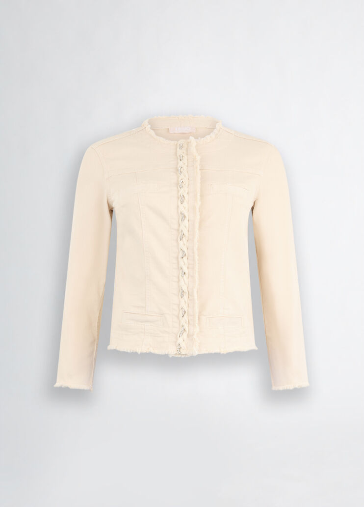 Beige jacket with rhinestones light beige Liu Jo - large image number 6 Beige jacket with rhinestones light beige Liu Jo - large image number 6