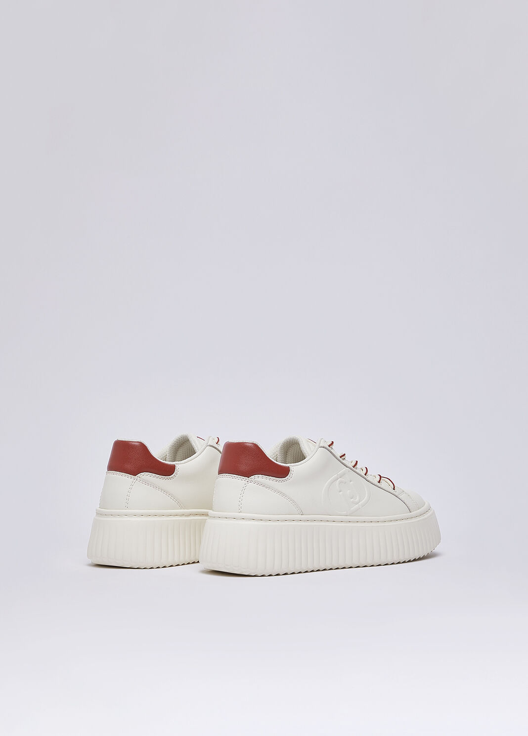 Sneakers en cuir avec maxi logo rouge et blanc Liu Jo - large image number 2