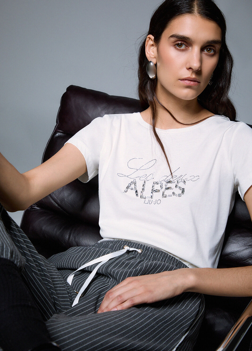 T-shirt with rhinestones white/Les Deux Alpes Liu Jo - large image number 2