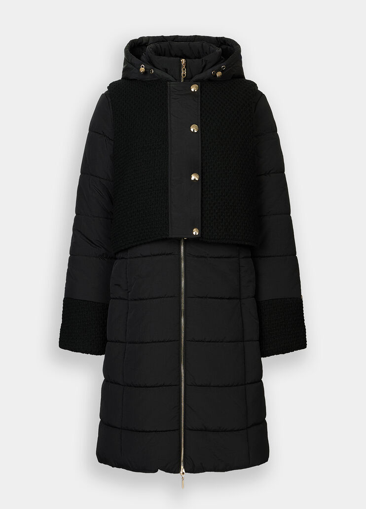 Giacca imbottita lunga con cappuccio nero Liu Jo - large image number 3 Giacca imbottita lunga con cappuccio nero Liu Jo - large image number 3