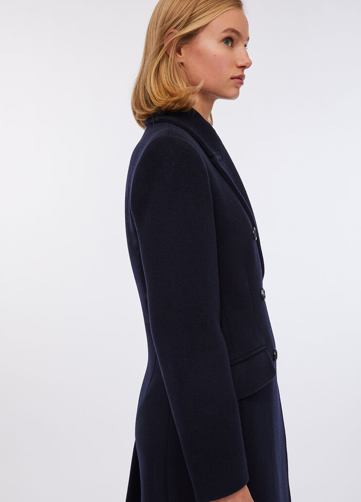 Abrigo de doble botonadura de lana azul marino Liu Jo - large image number 2