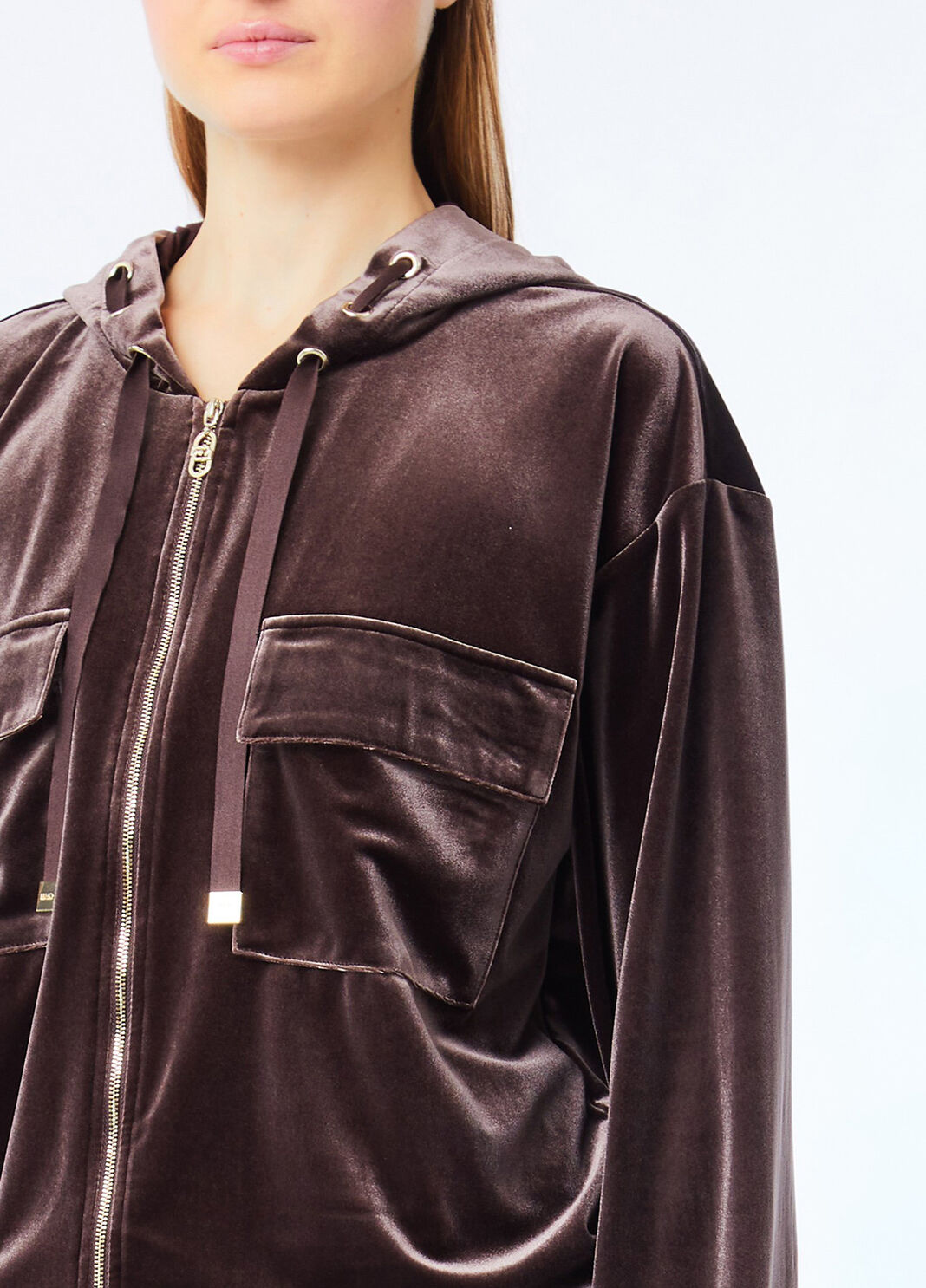 Chenille hoodie chocolate Liu Jo - large image number 2