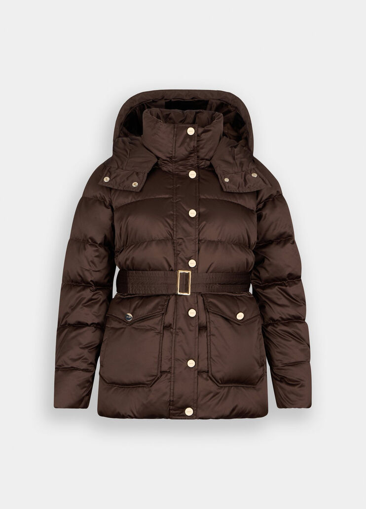 Hooded down jacket chocolate Liu Jo - large image number 6