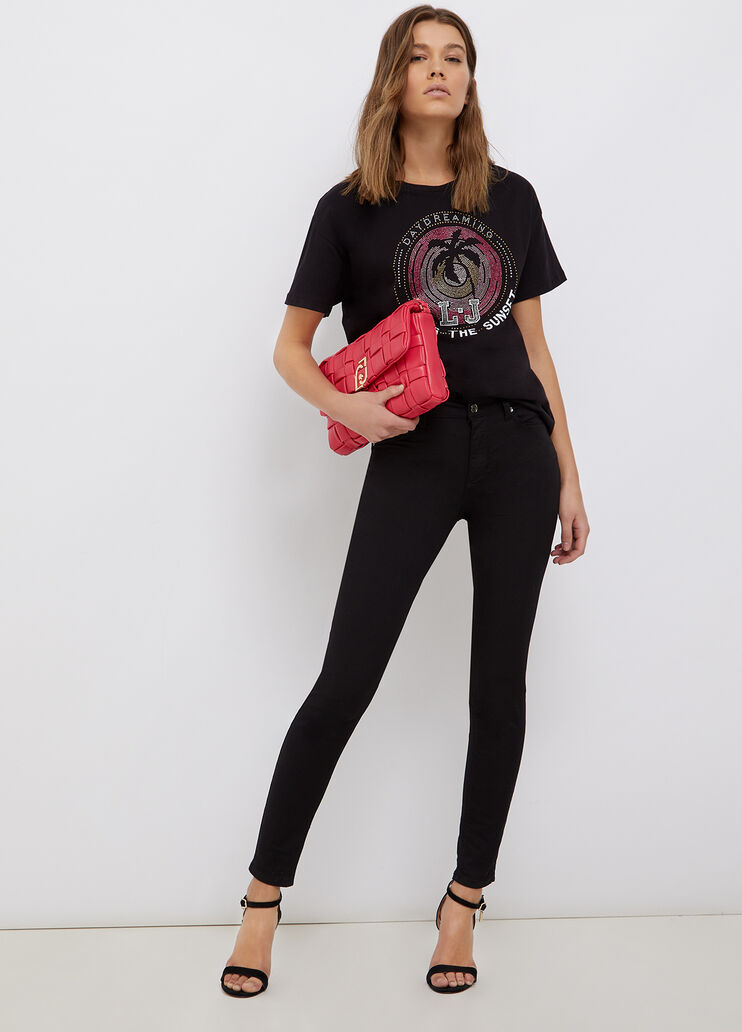 T-shirt with print and appliqués black/living the sun Liu Jo - large image number 3 T-shirt with print and appliqués black/living the sun Liu Jo - large image number 3