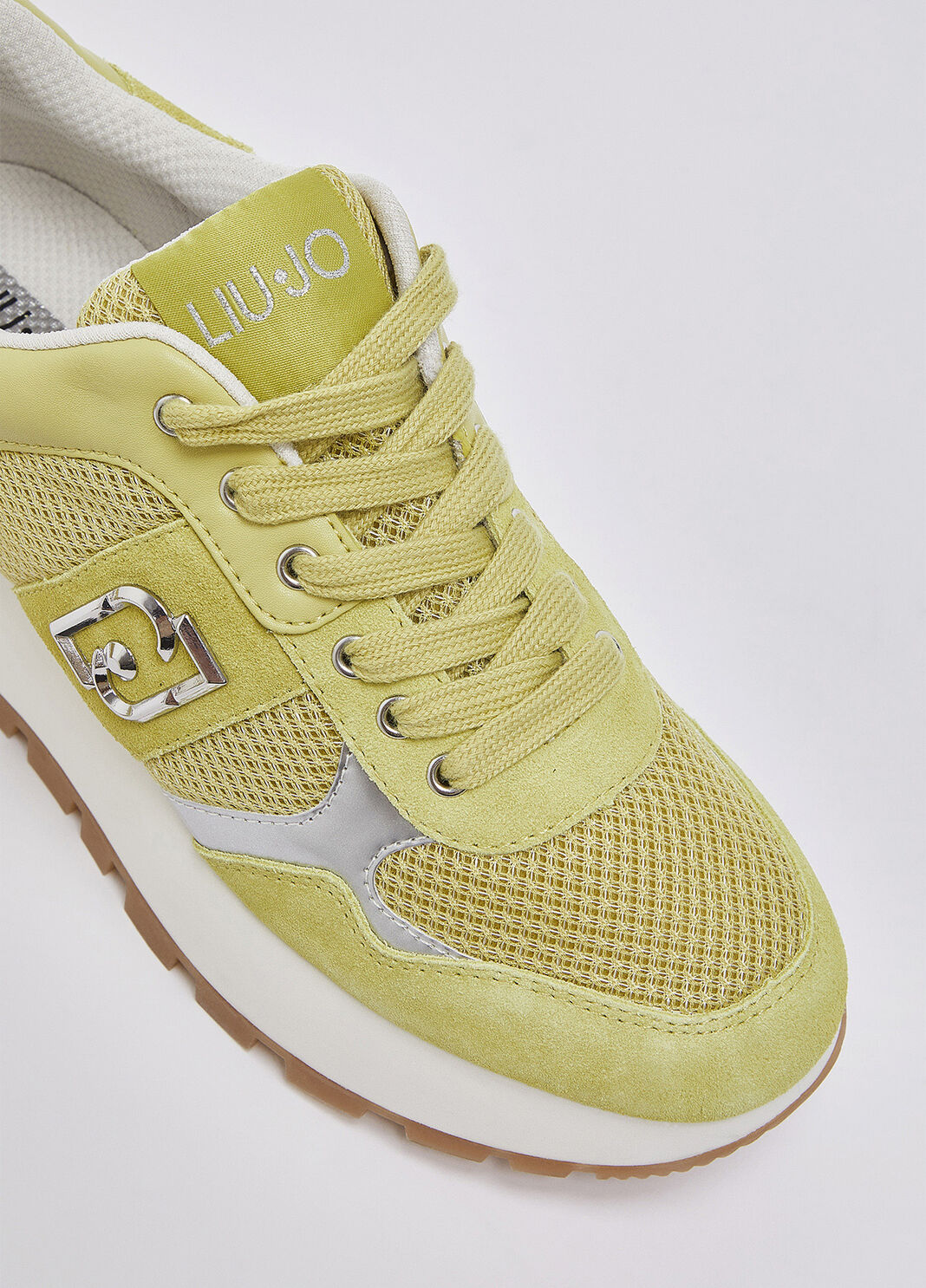 Plateau-Sneaker aus Veloursleder und Mesh gelb Liu Jo - large image number 4