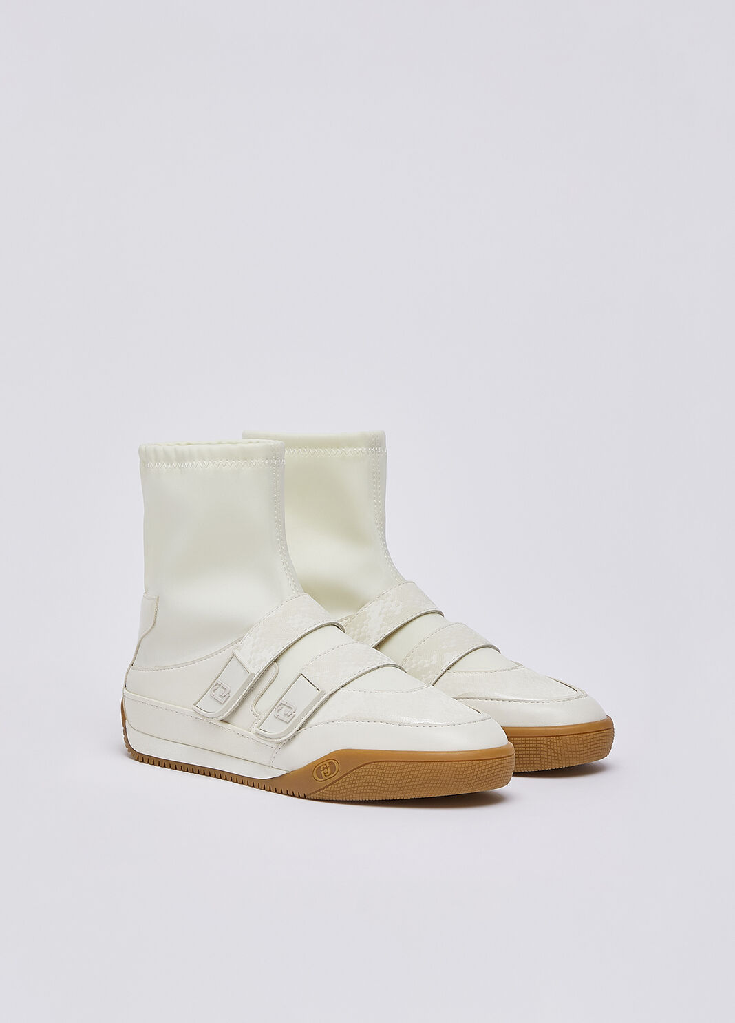 High-top sneakers with python effect milky white Liu Jo - large image number 1