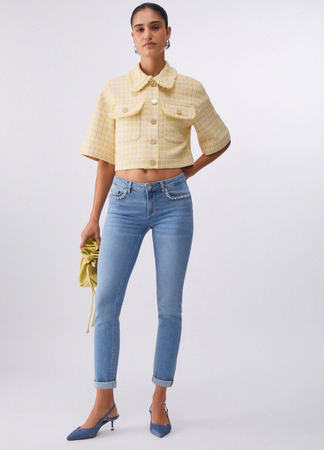 Vaqueros pitillo con bordados joya  denim claro Liu Jo - large image number 5