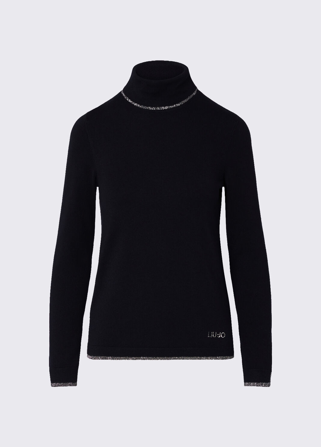 Turtleneck with Lurex&reg; trims black Liu Jo - large image number 6