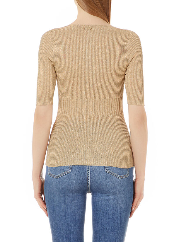 Lurex® knit top gold Liu Jo - large image number 1