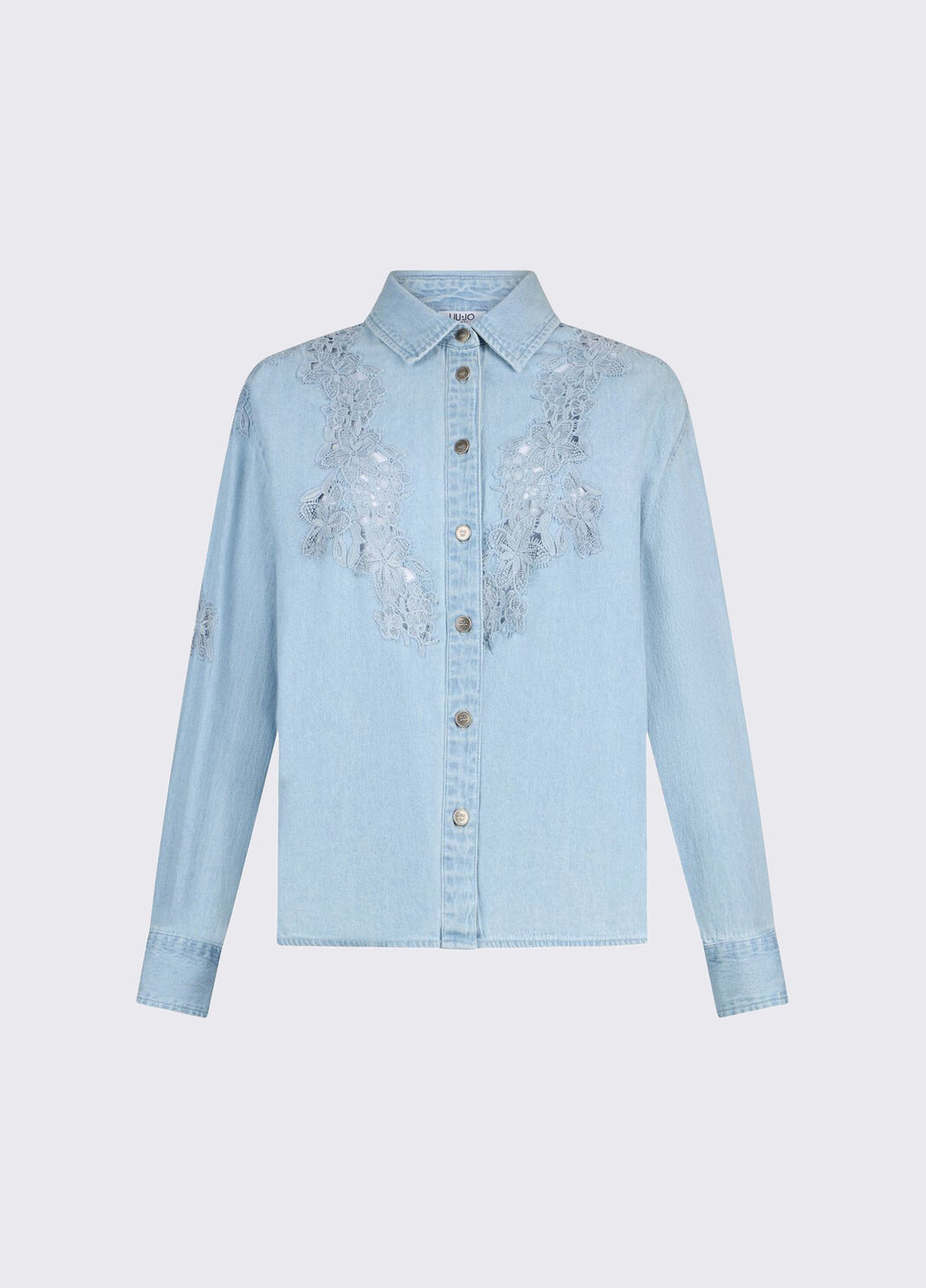 Denim shirt with lace light denim Liu Jo - large image number 6