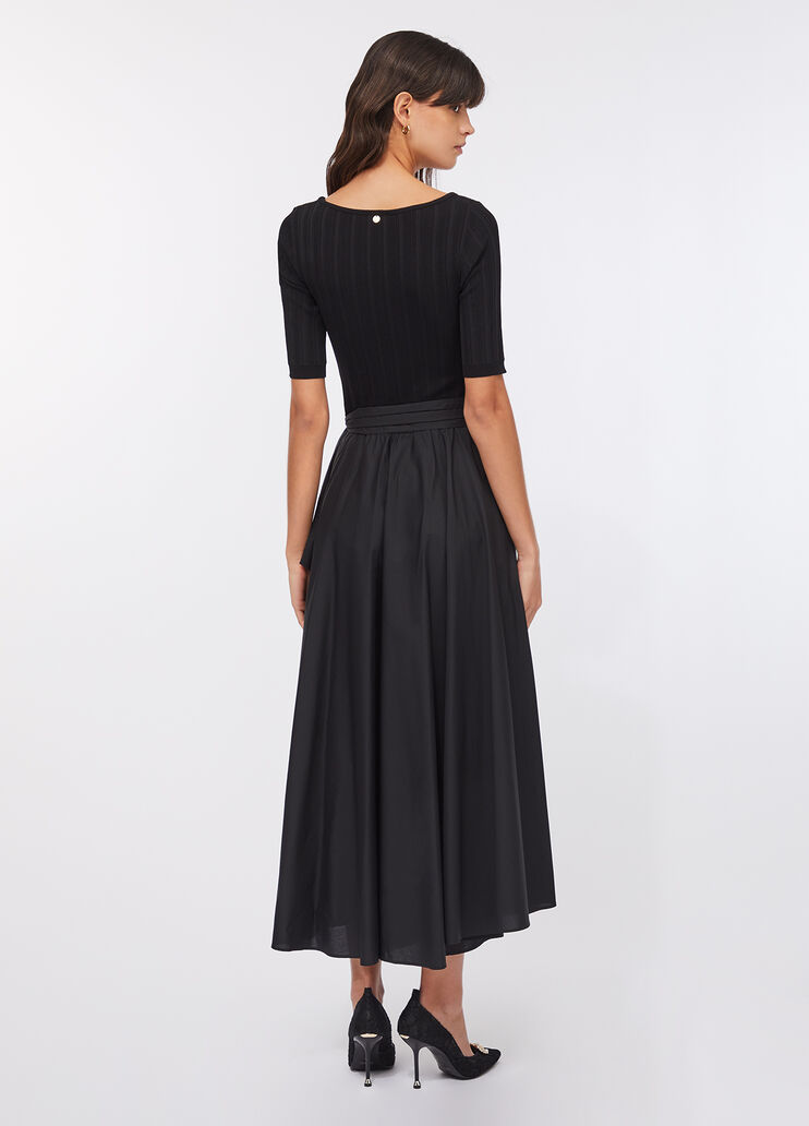 Robe courte en maille et popeline noir Liu Jo - medium