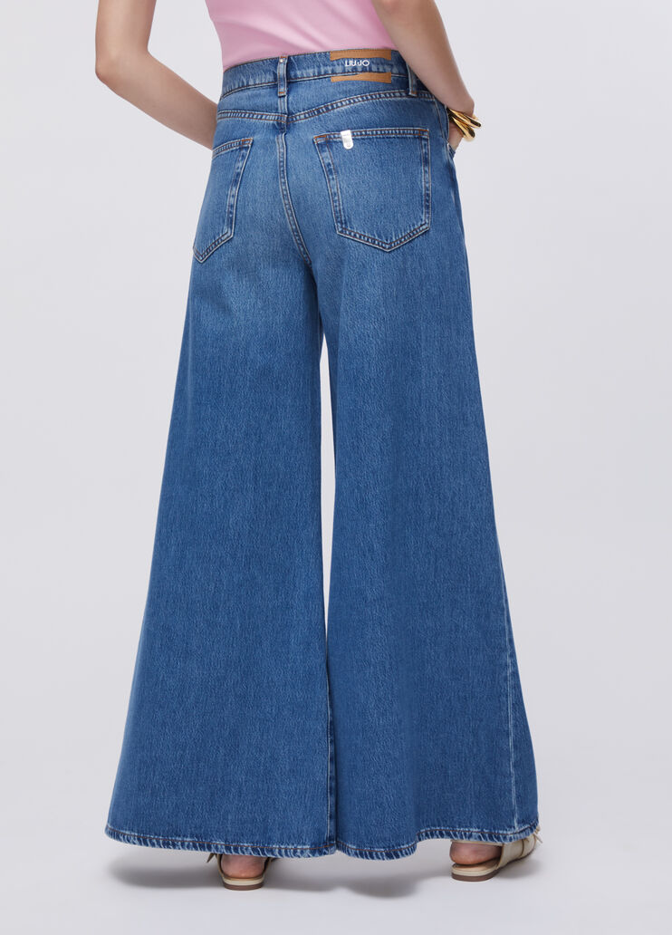 High-waisted super-flared jeans dark blue denim Liu Jo - large image number 1