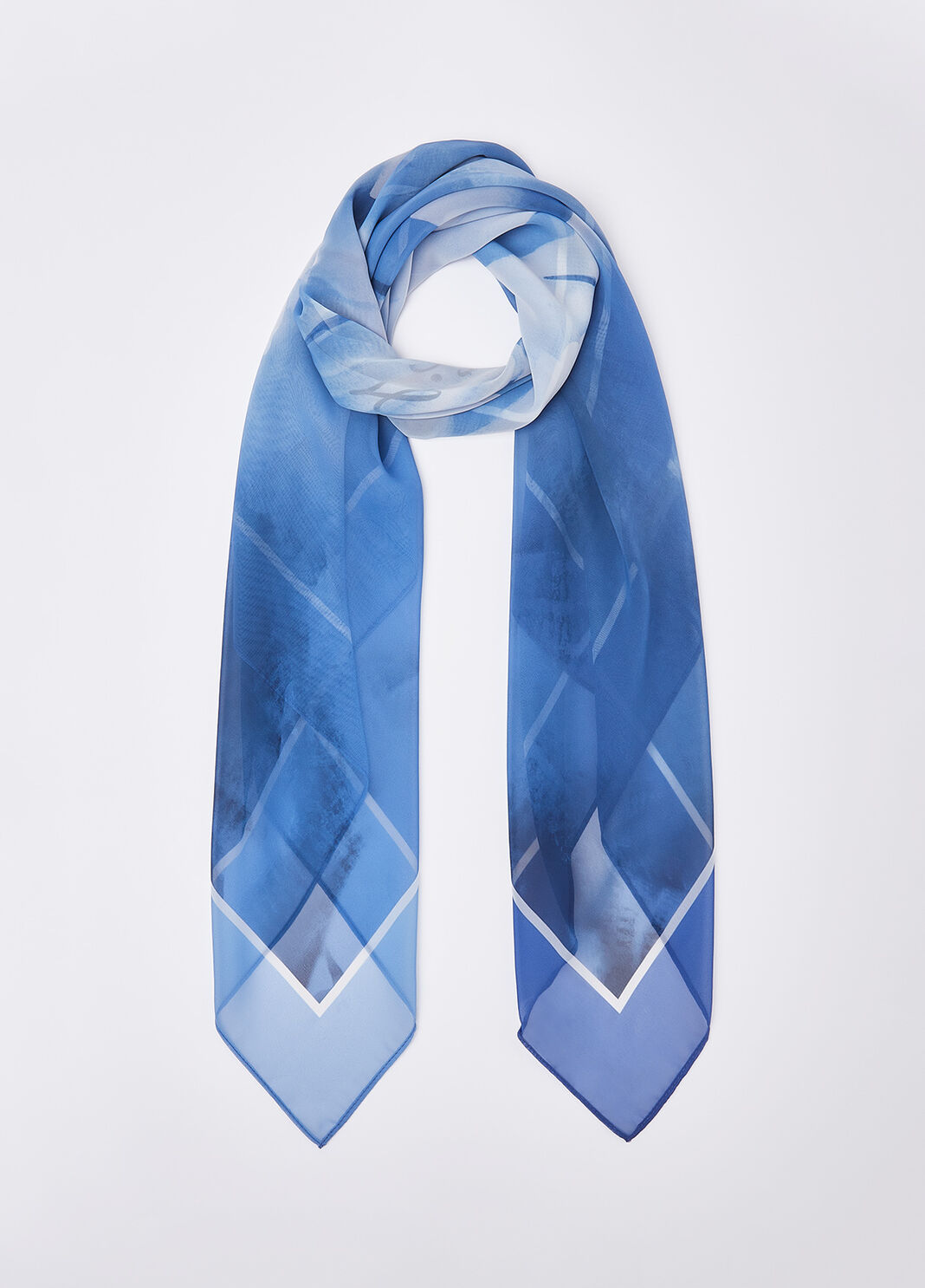 Большой платок с цветочным принтом голубой Liu Jo - large image number 1