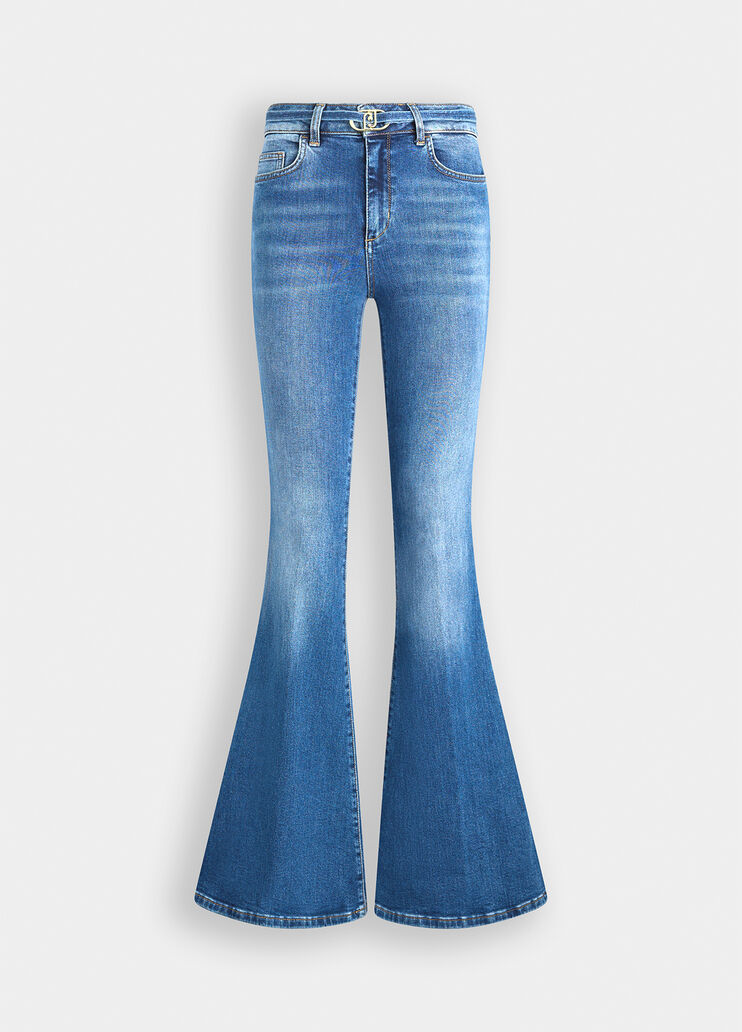 Bootcut jeans with belt Blue denim Liu Jo - large image number 6 Bootcut jeans with belt Blue denim Liu Jo - large image number 6