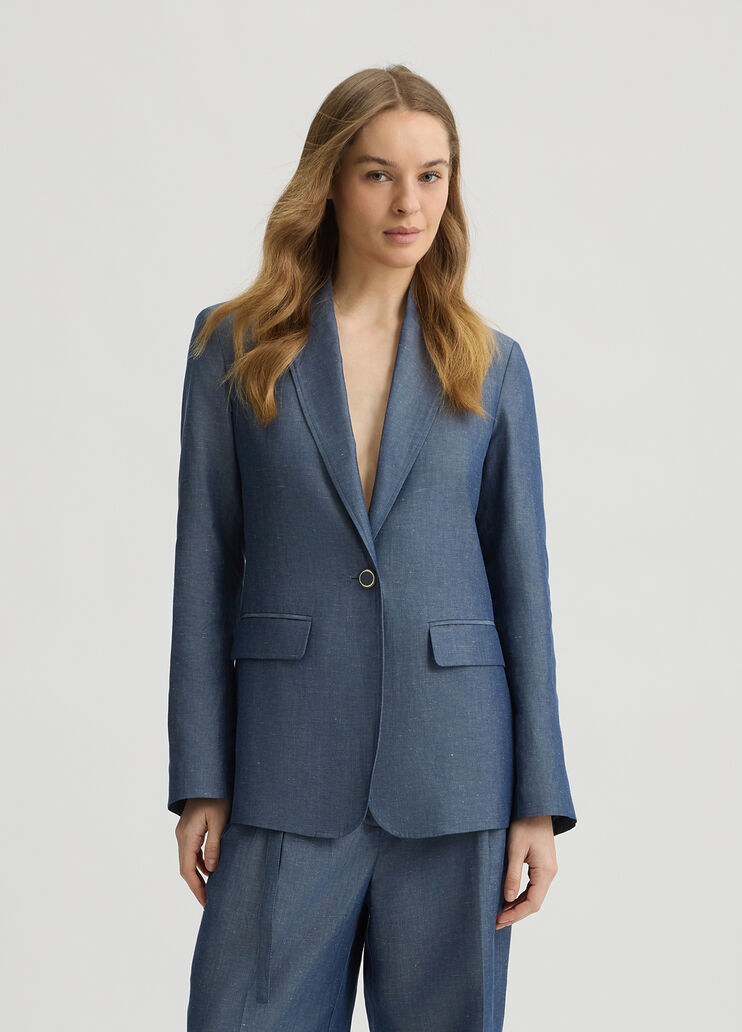 Linen blend blazer chambray blue Liu Jo - medium Linen blend blazer chambray blue Liu Jo - medium