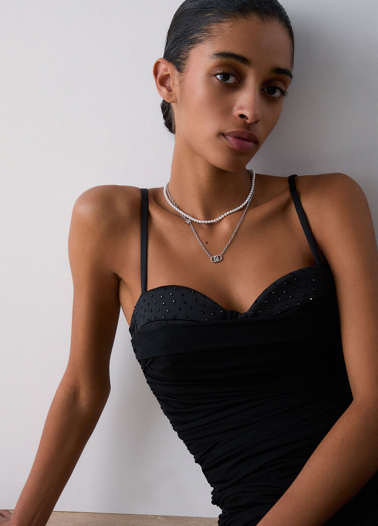 Collana multifilo con perle color argento Liu Jo - medium