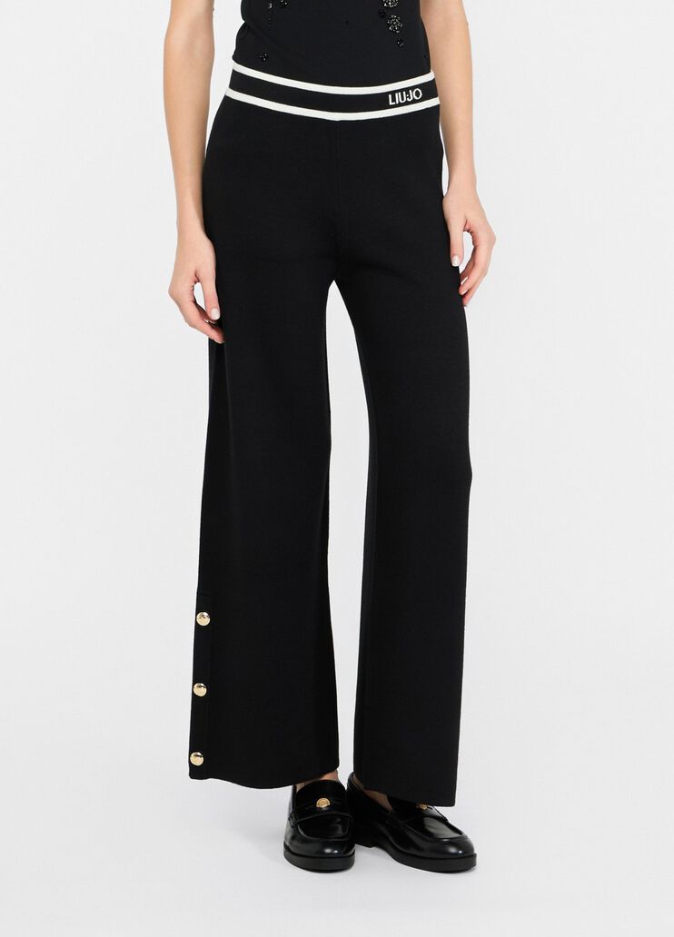 Knitted trousers black Liu Jo - large image number 0 Knitted trousers black Liu Jo - large image number 0