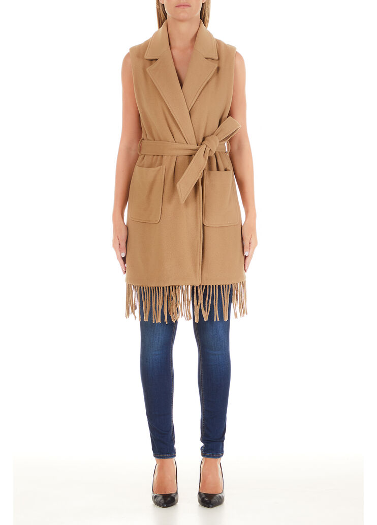 Chaleco con flecos tabaco Liu Jo - large image number 0 Chaleco con flecos tabaco Liu Jo - large image number 0