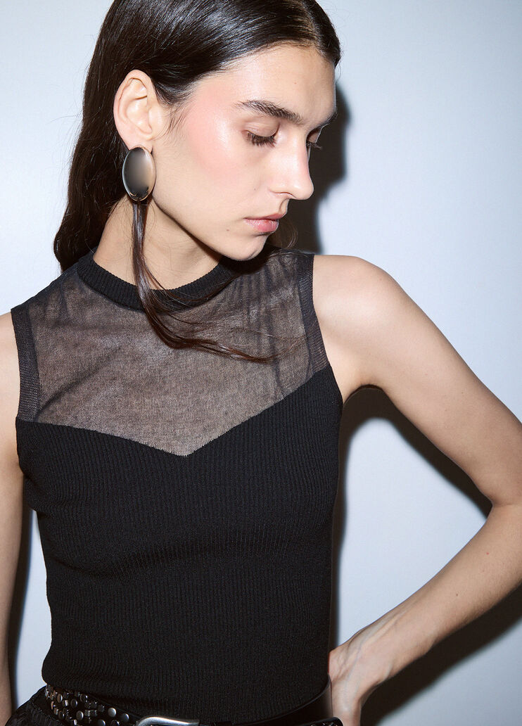 Top con inserti see-through nero Liu Jo - medium
