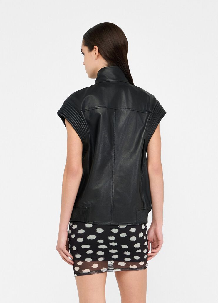 Oversized leather gilet black Liu Jo - large image number 1 Oversized leather gilet black Liu Jo - large image number 1
