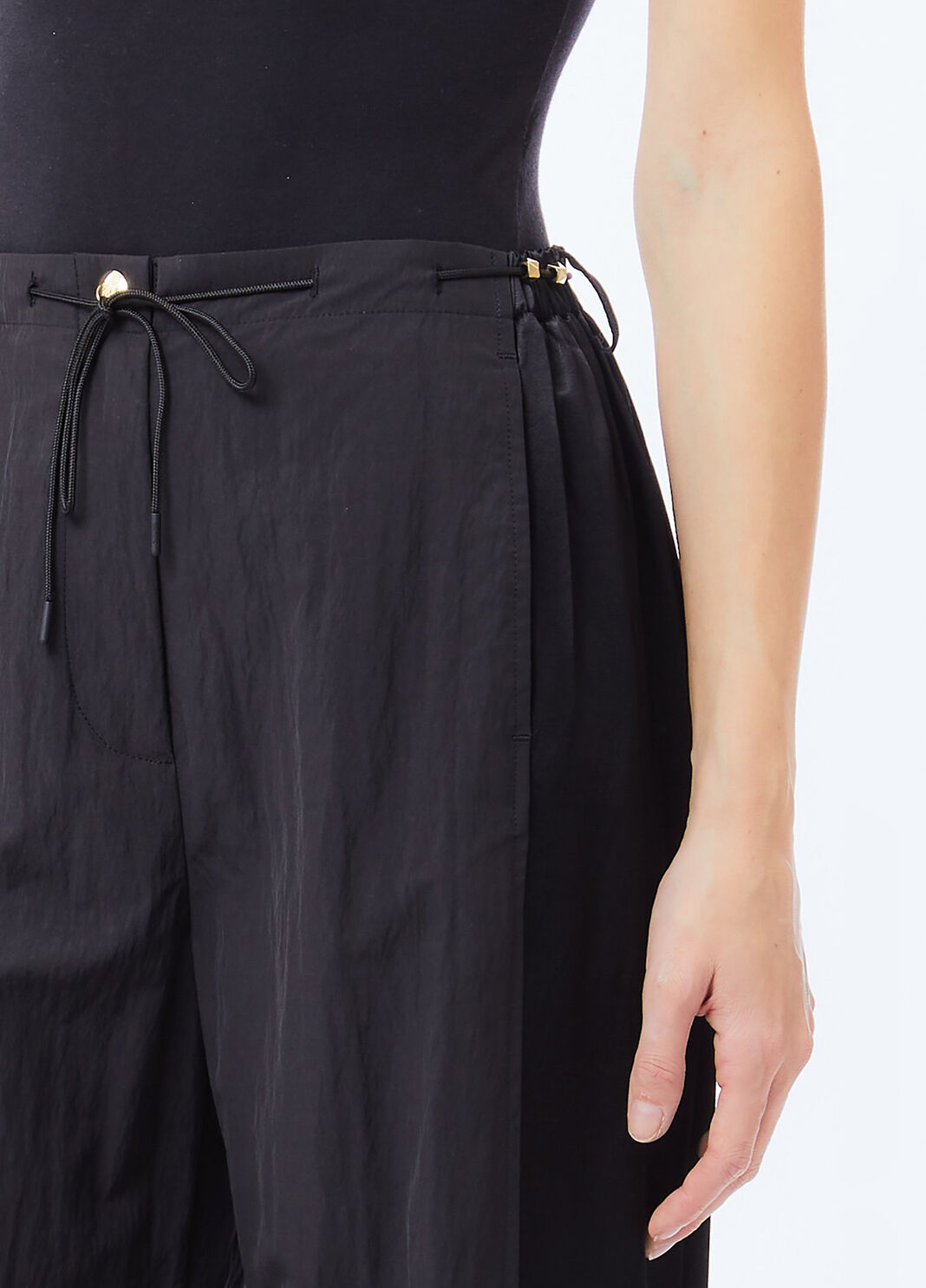 Pantaloni jogging in nylon e raso nero Liu Jo - large image number 2