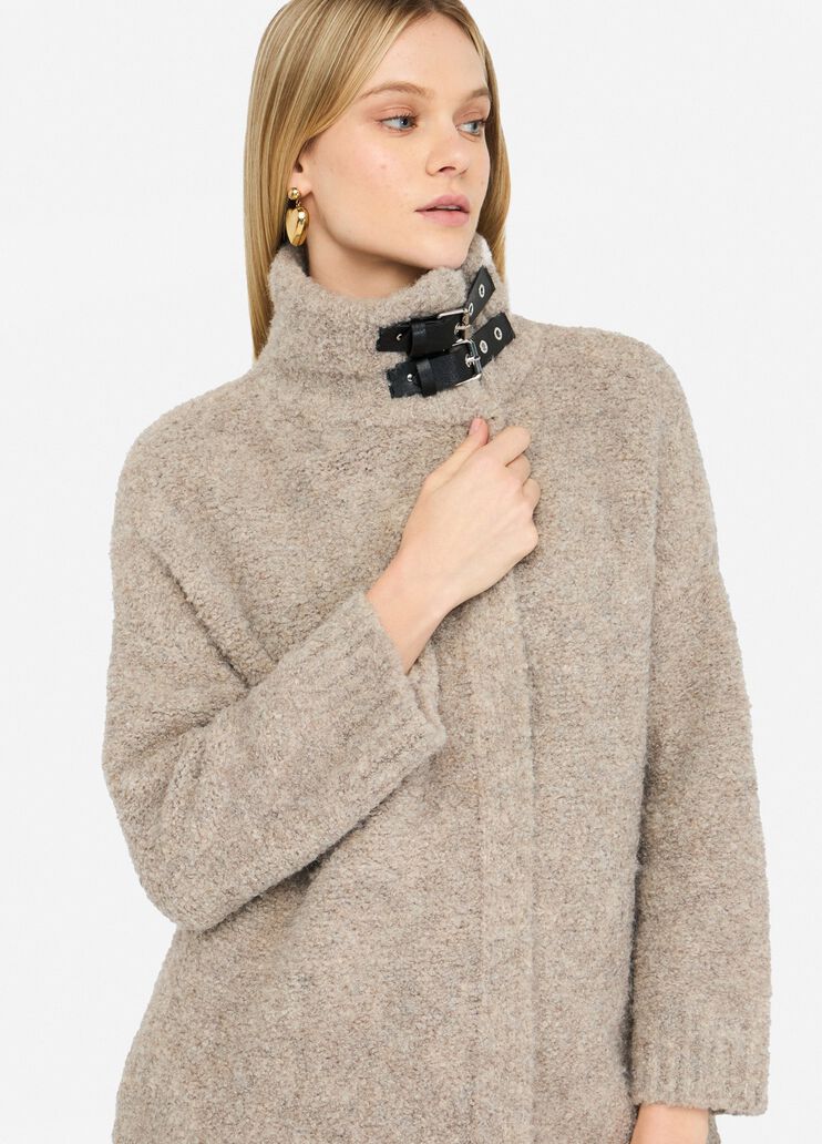 Bouclé knit coat dark beige Liu Jo - large image number 3 Bouclé knit coat dark beige Liu Jo - large image number 3