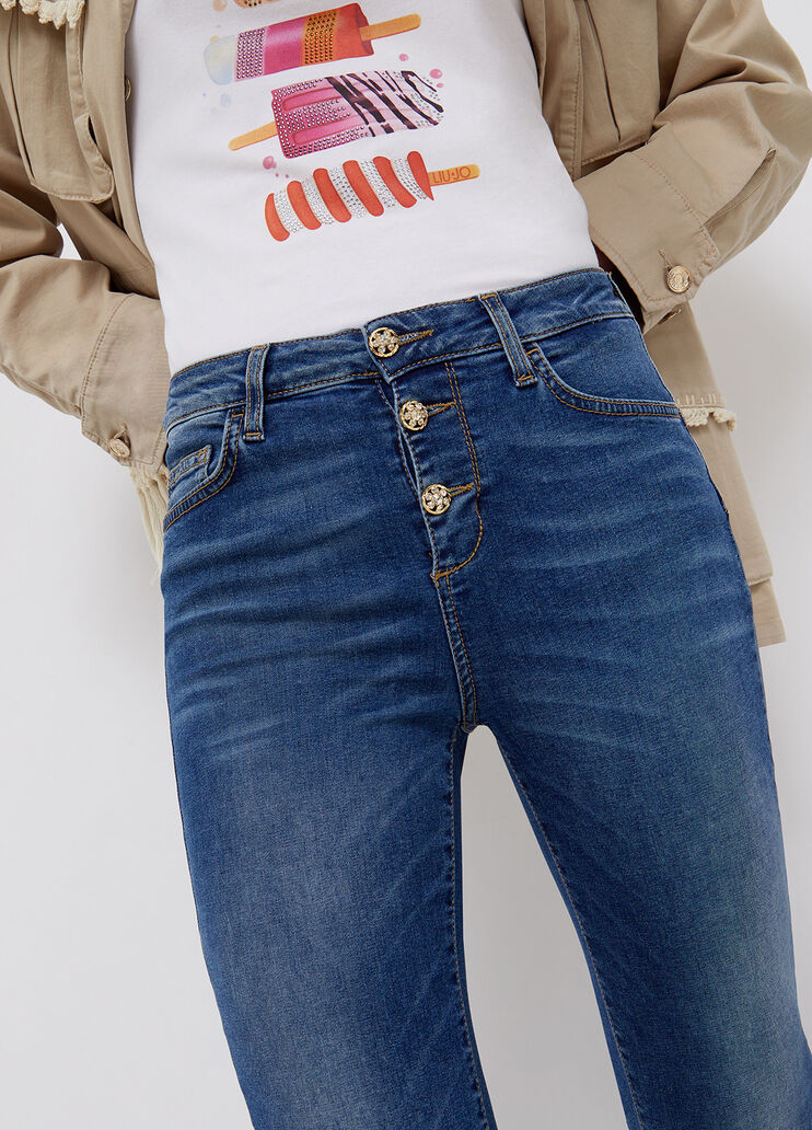  Eco-friendly boot-cut jeans blue denim Liu Jo - large image number 2