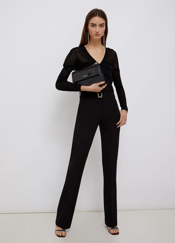 V-neck jumper black Liu Jo - large image number 3