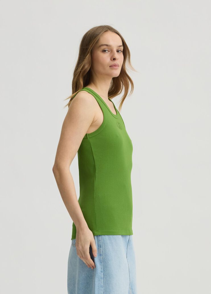 Cotton top with logo green Liu Jo - large image number 3 Cotton top with logo green Liu Jo - large image number 3