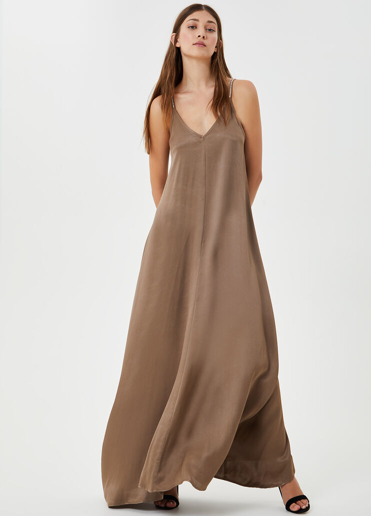 Длинное атласное платье Чёрно-коричневый Liu Jo - large image number 0