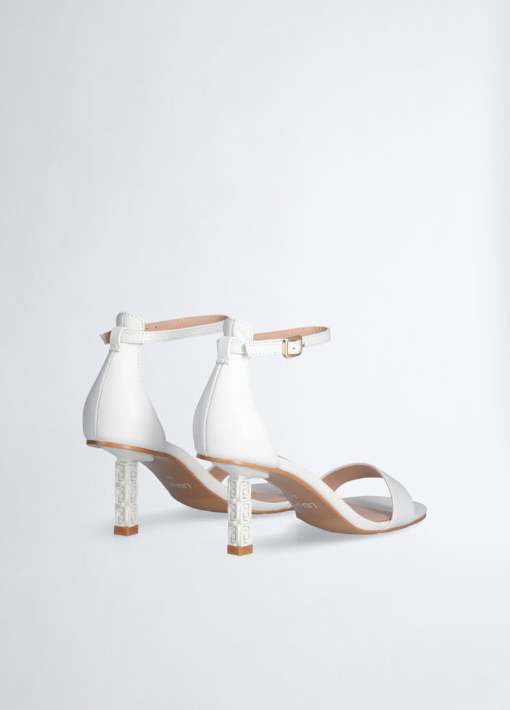 Sandals with branded heel white Liu Jo - large image number 3 Sandals with branded heel white Liu Jo - large image number 3