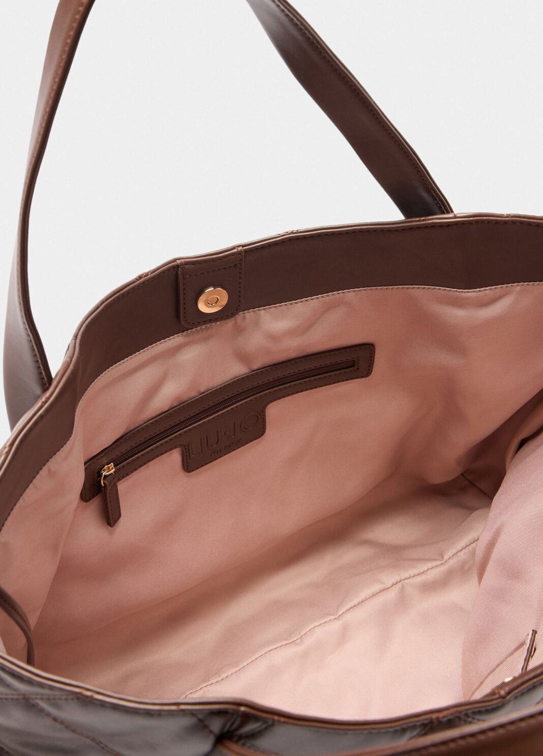 Sac fourre-tout grand format matelass&eacute; marron fonc&eacute; Liu Jo - large image number 4