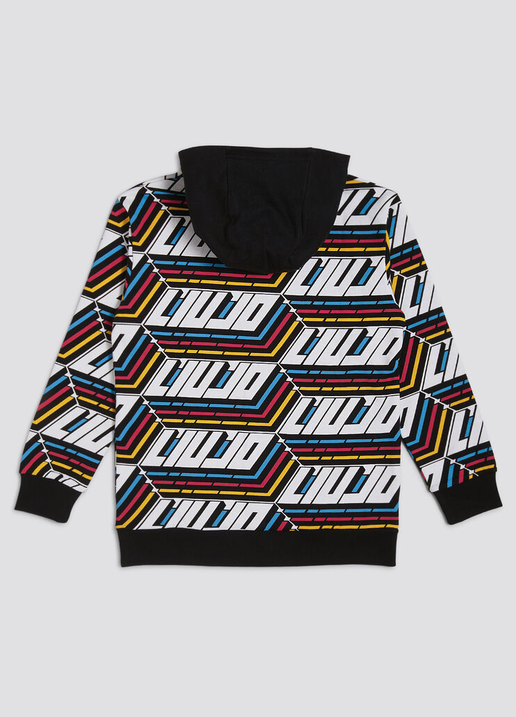 Hooded sweatshirt with multicolour print  Liu Jo - large image number 1 Hooded sweatshirt with multicolour print  Liu Jo - large image number 1
