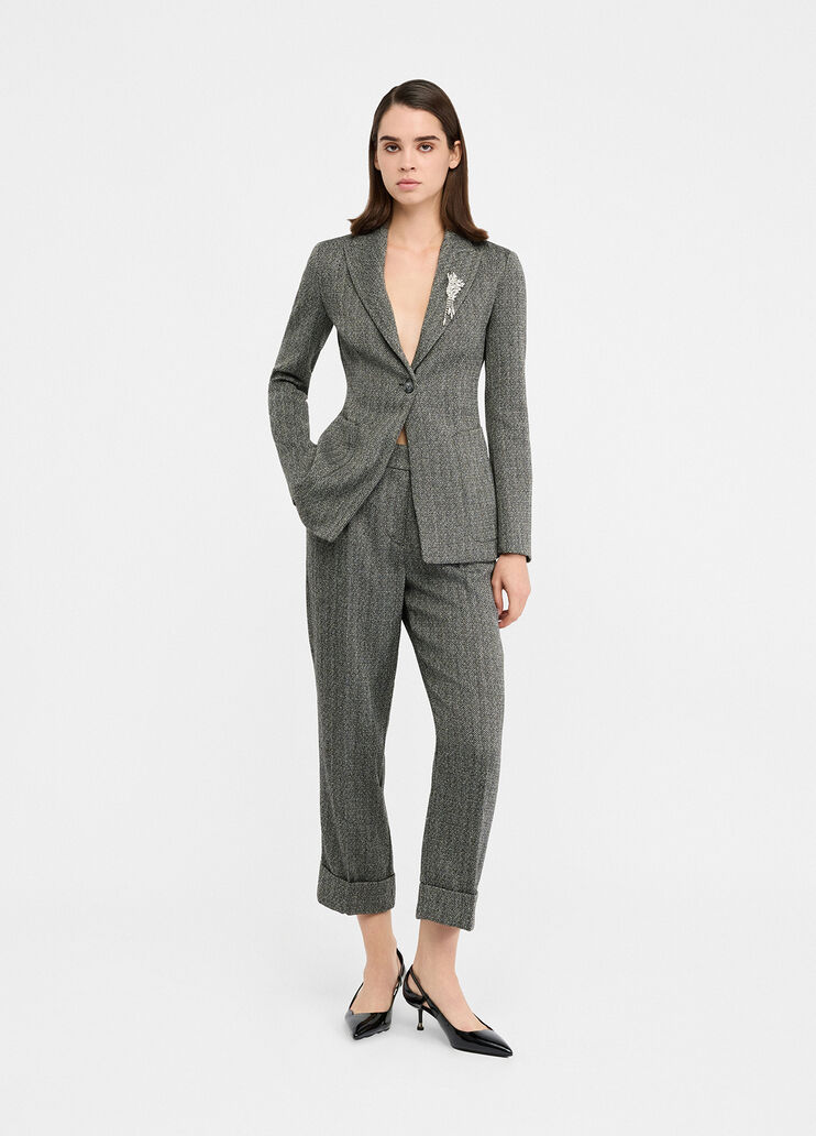 Cropped herringbone trousers herringbone grey Liu Jo - medium Cropped herringbone trousers herringbone grey Liu Jo - medium